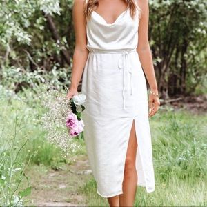 Satin slip midi dress